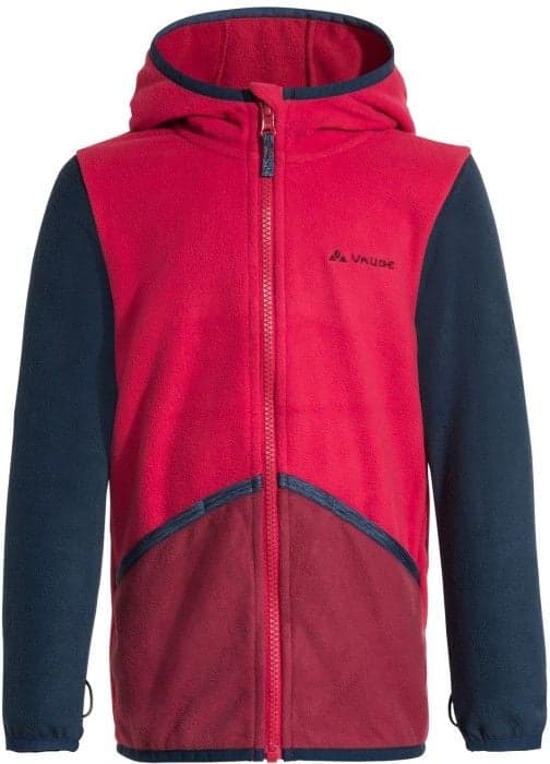 Vaude Kids Pulex Hooded Jacket lasten fleecetakki, punainen/tummanharmaa