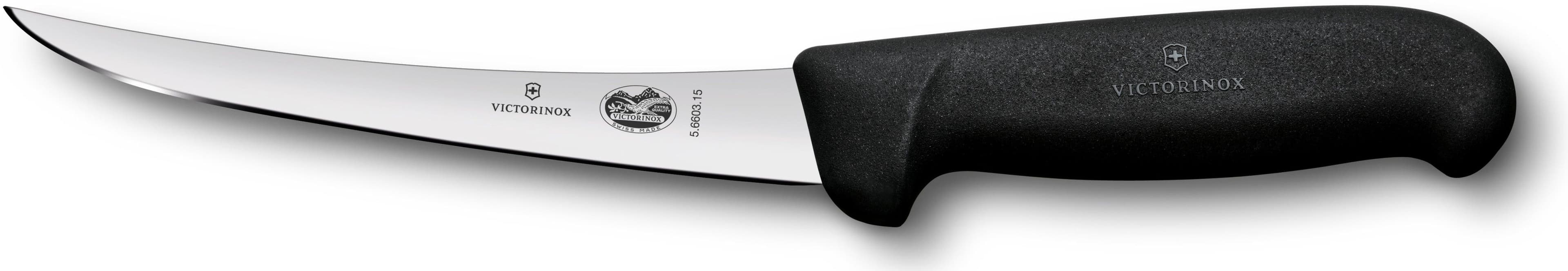 Victorinox Bouneri -leveäteräinen lihankäsittelyveitsi, 15 cm, musta