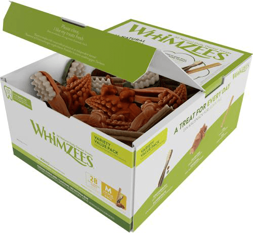Whimzees Variety M hammashoitoherkut säästöpakkaus, 28 kpl