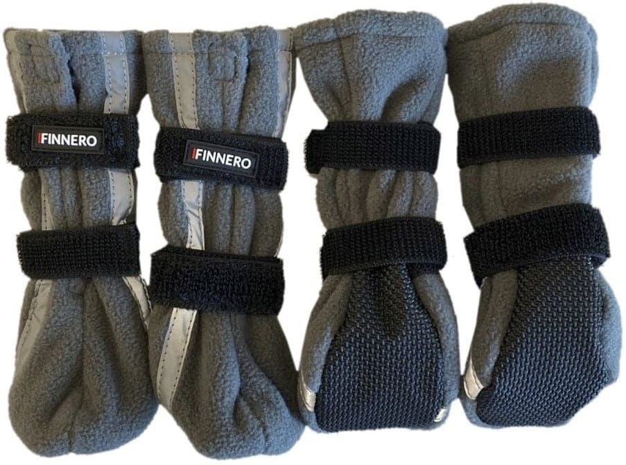 FinNero Koiran tossut HALLA Reflex harmaa XXS-S 4-pack