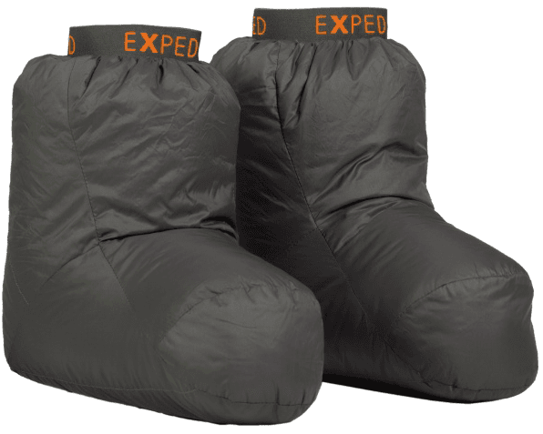 Exped Down Sock tossut, tummanharmaa