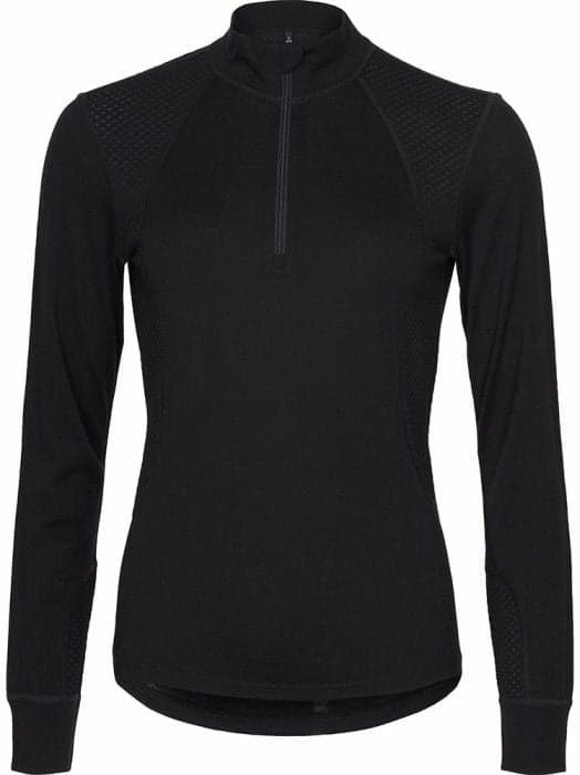 Catago Madeleine Long Sleeve Halfzip naisten aluskerrastopaita, musta