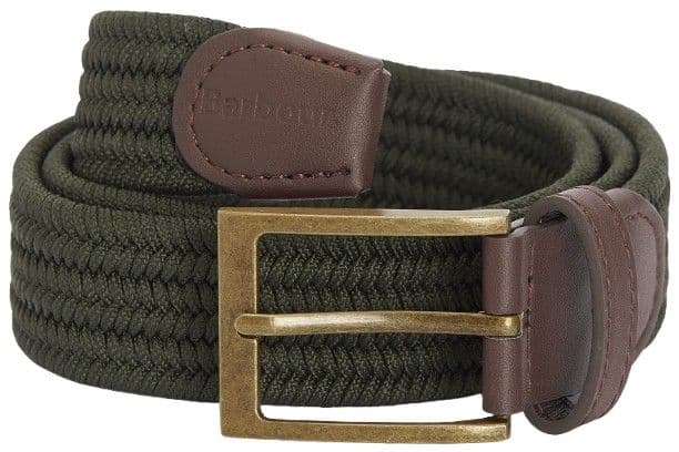 Barbour Nevis Stretch Webbing Belt vyö, Tumma oliivinvihreä