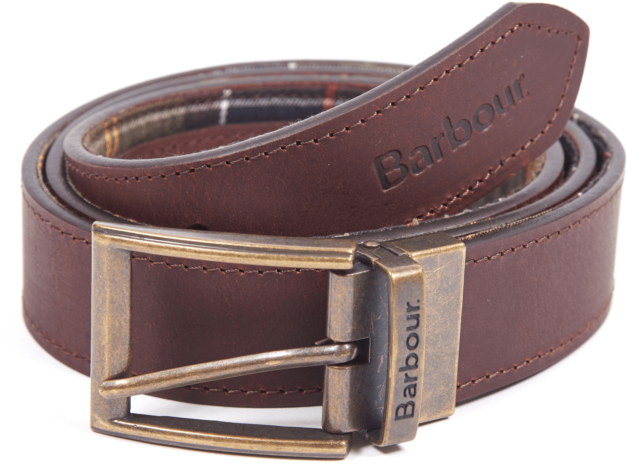 Barbour Reversible Tartan Leather Belt käännettävä vyö, Classic Tartan / Ruskea