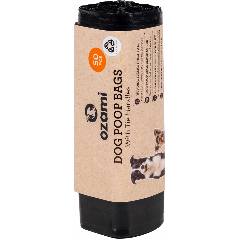 Ozami Dog Poop Bag with Handle Black 130x340 mm