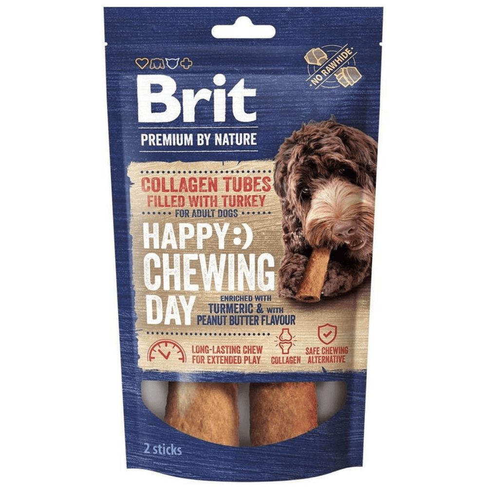 Brit Premium by Nature Collagen Tuggrullar Fyllda Med Kalkon 15 cm x 20 mm 2 Pcs