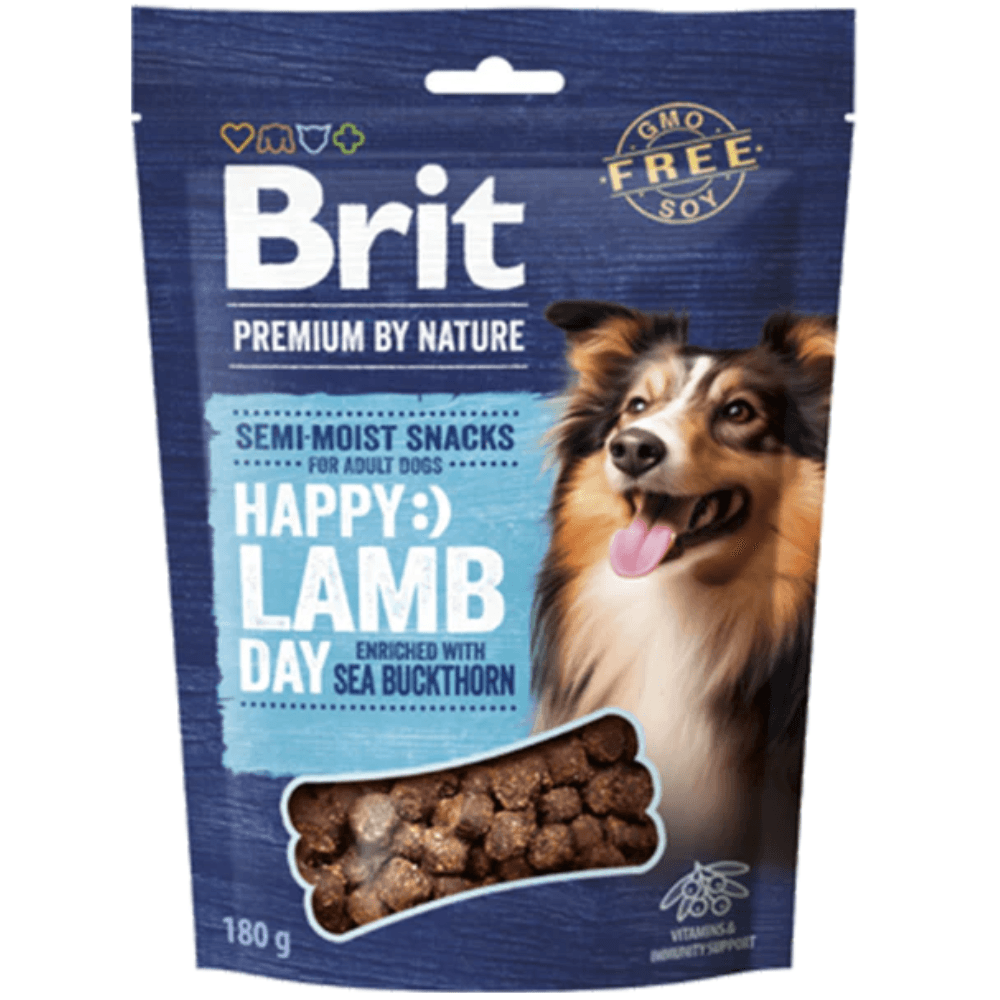 Brit Premium by Nature Puolikosteat koiranherkut lammas & tyrni, 180 g