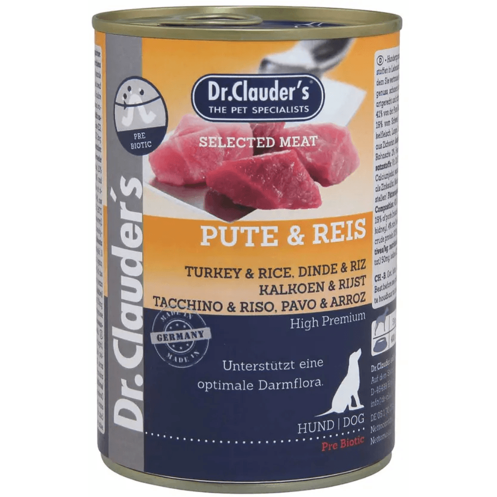 Dr Clauders Prebiotic Turkey & Rice 400 g Dog Wet Food