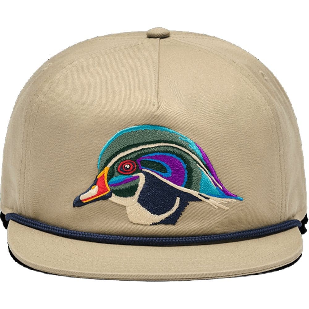 Yeti Wood Duck Flat Brim Rope Hat Khaki