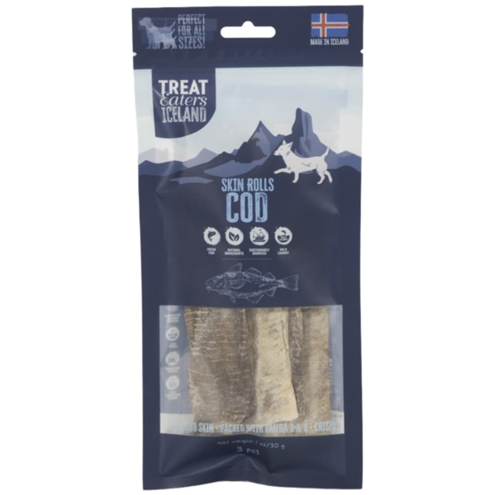 Treateaters Iceland Cod Skin Rolls 70 G