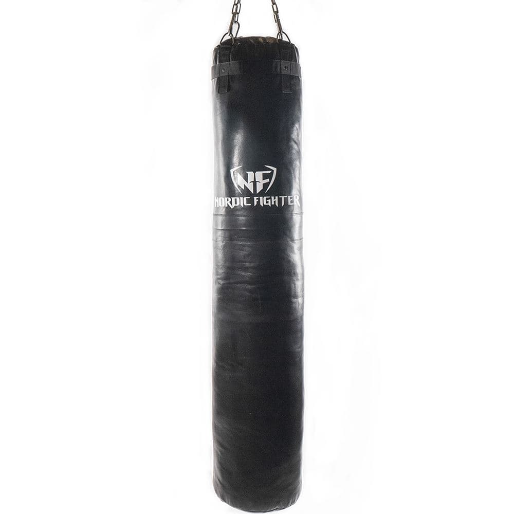 Nordic Fighter Thai-säkki, Täytetty, Aitoa Nahkaa, Nyrkkeilysäkki
