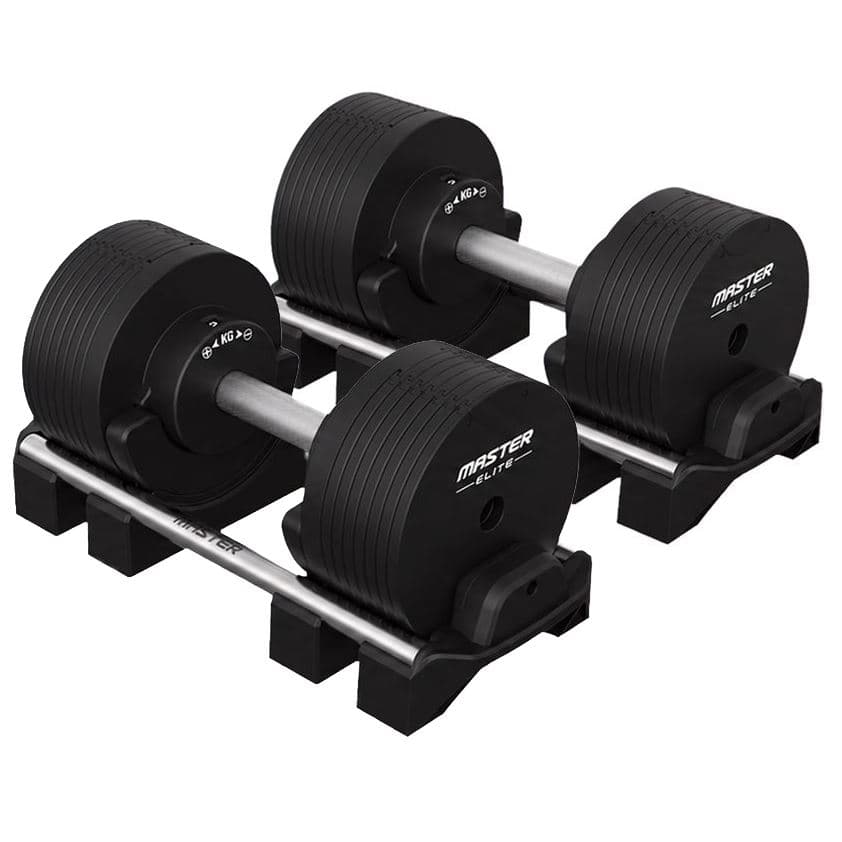 Master Fitness Säädettävät Käsipainot Elite Musta 2 x 32 kg (Pari)