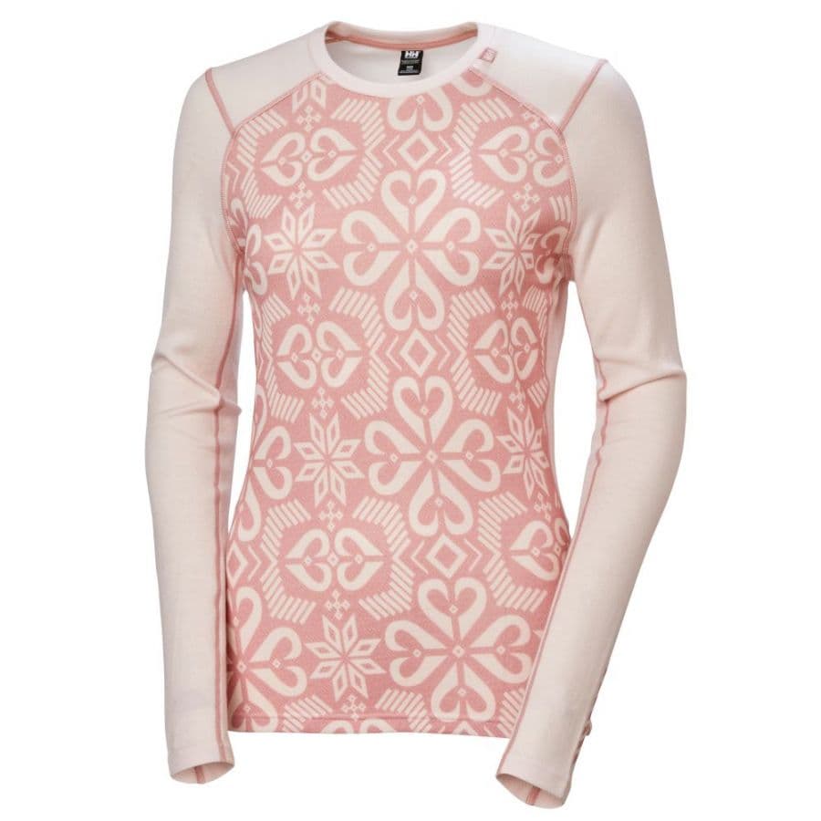 Helly Hansen Lifa Merino Midweight Graphic Crew, naiset, rosa