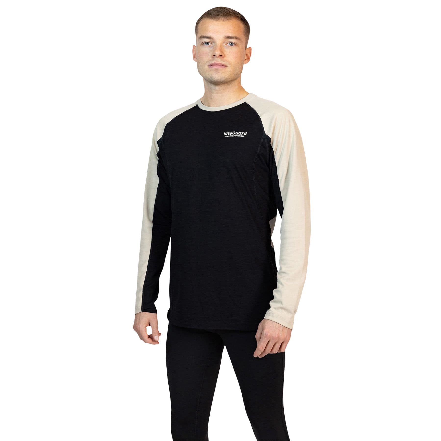 Liiteguard Merino Hybrid Long Sleeve, miesten, musta/beige