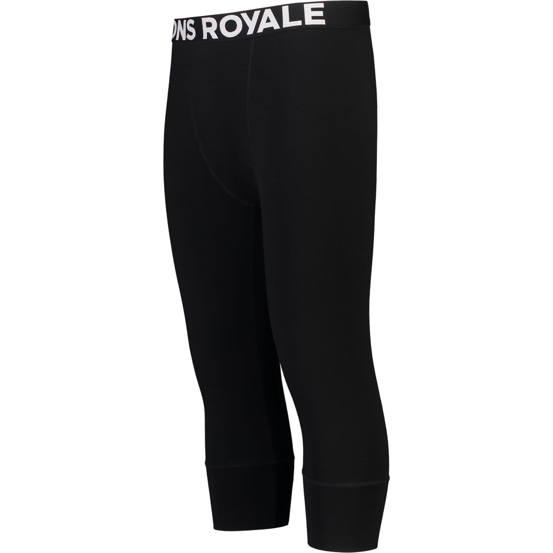 Mons Royale Cascade Merino Base Layer 3/4, aláöltözet nadrág, miesten, musta