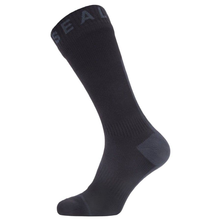 Sealskinz WP All Weather Mid Sock W. Hydrostop, sukat, musta/harmaa