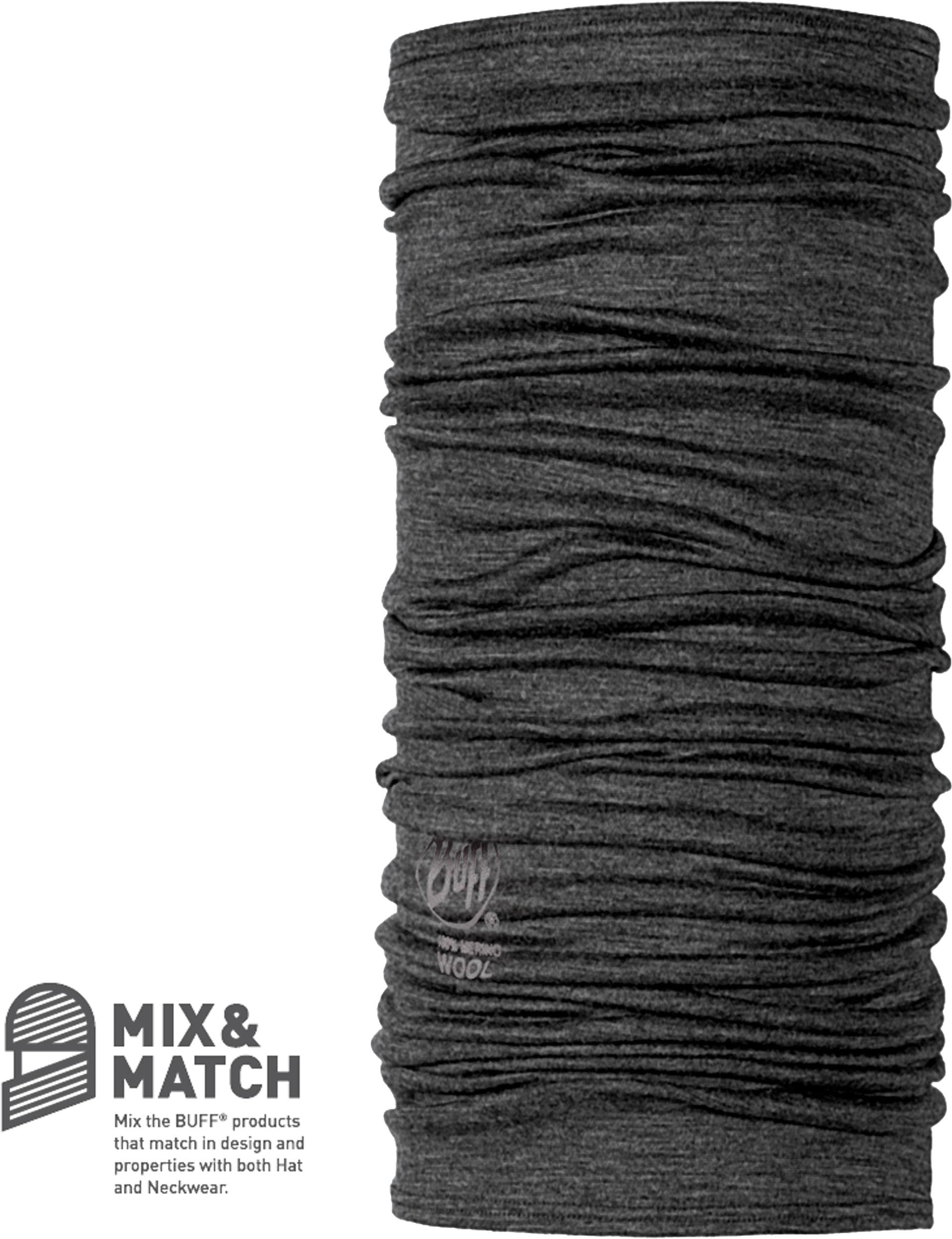 Buff LW Merino Solid Grey huivi ja kauluri