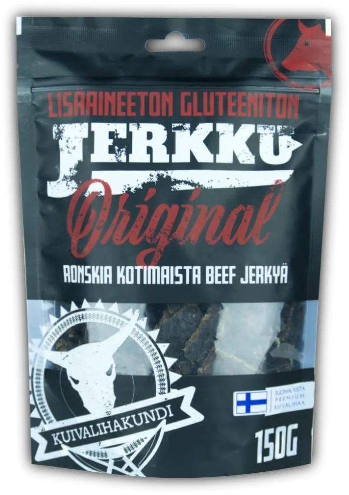 Kuivalihakundi Jerkku Original Beef Jerky, 150g kuivattu naudanliha