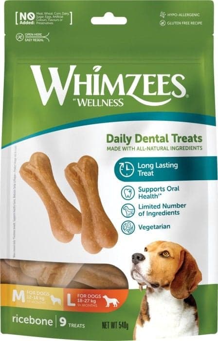Whimzees Ricebone L hammashoitoherkku, 9 kpl