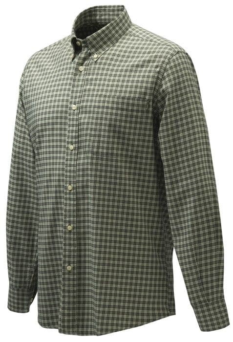 Beretta M's Wood Button Down Shirt Valkoinen / Vihreä ruutu