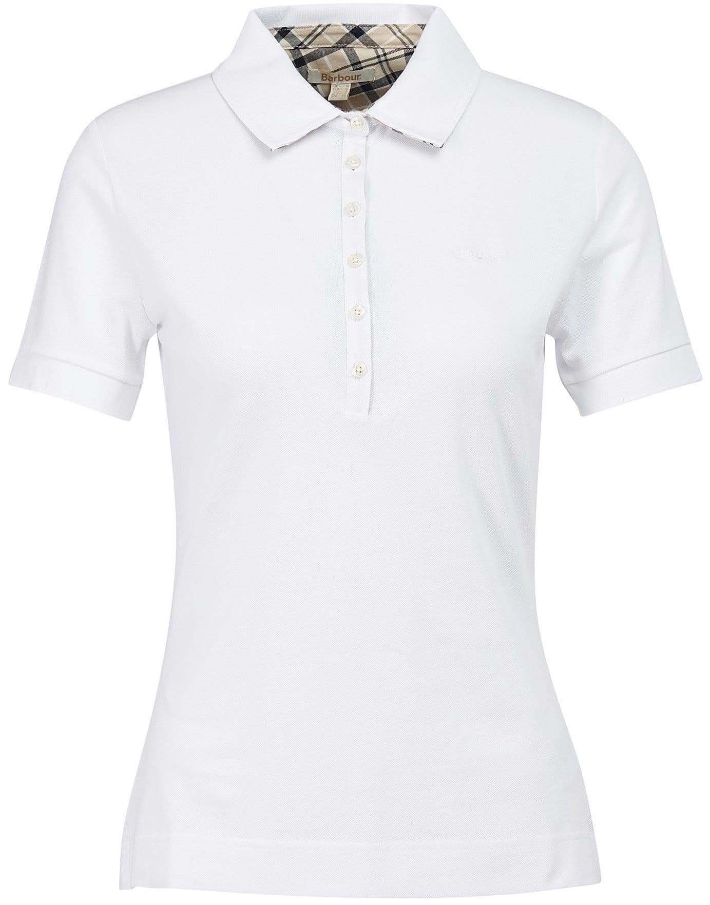 Barbour Portsdown Top naisten pikeepaita, White/Platinum