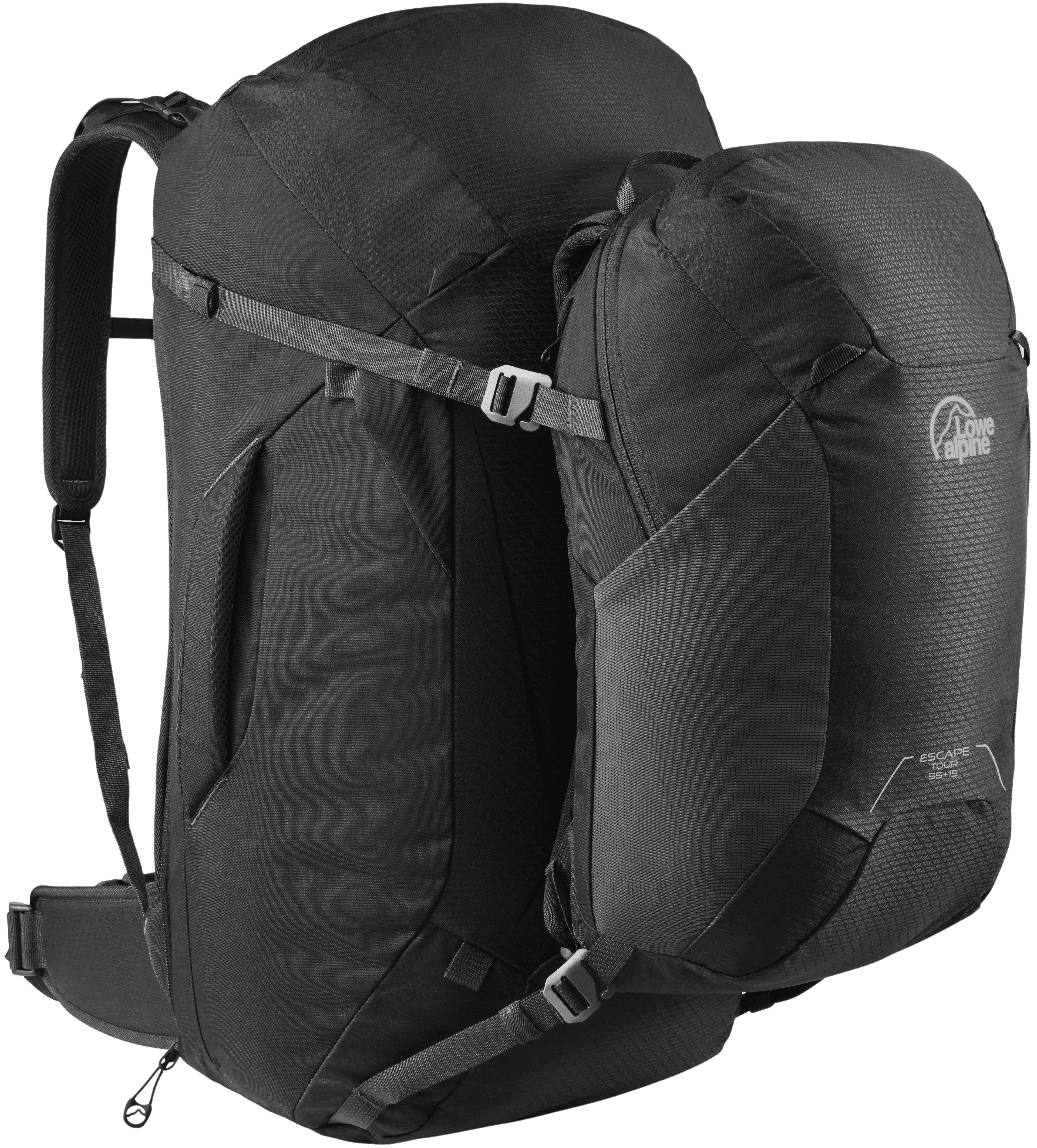 Lowe Alpine Mens Escape Tour 55+15 rinkka, musta