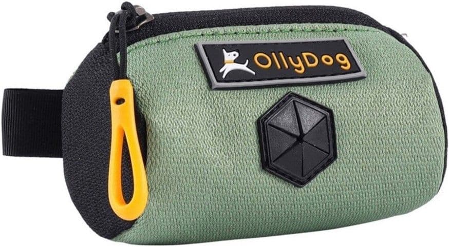 OllyDog Scoop Pick Up Bag pidike koirankakkapusseille, musta/vihreä