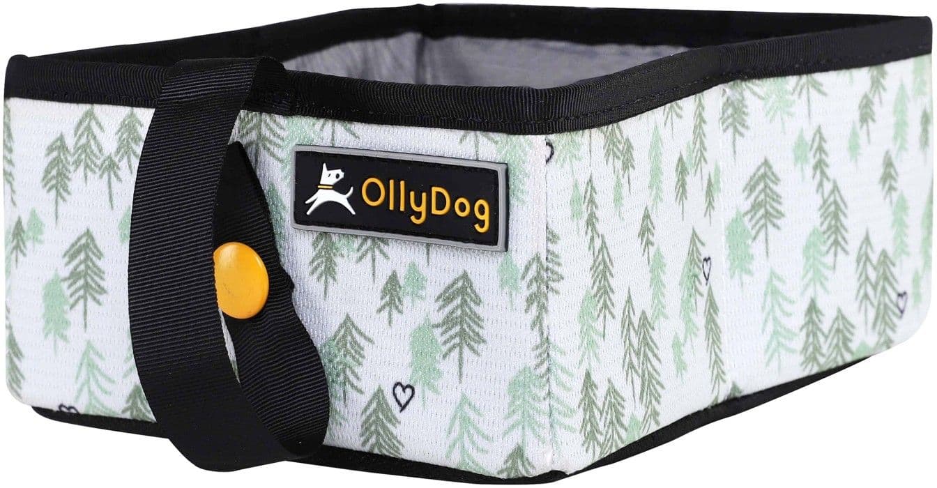 OllyDog Crumple Travel Bowl taitettava matkakulho, Tree Hugger Print