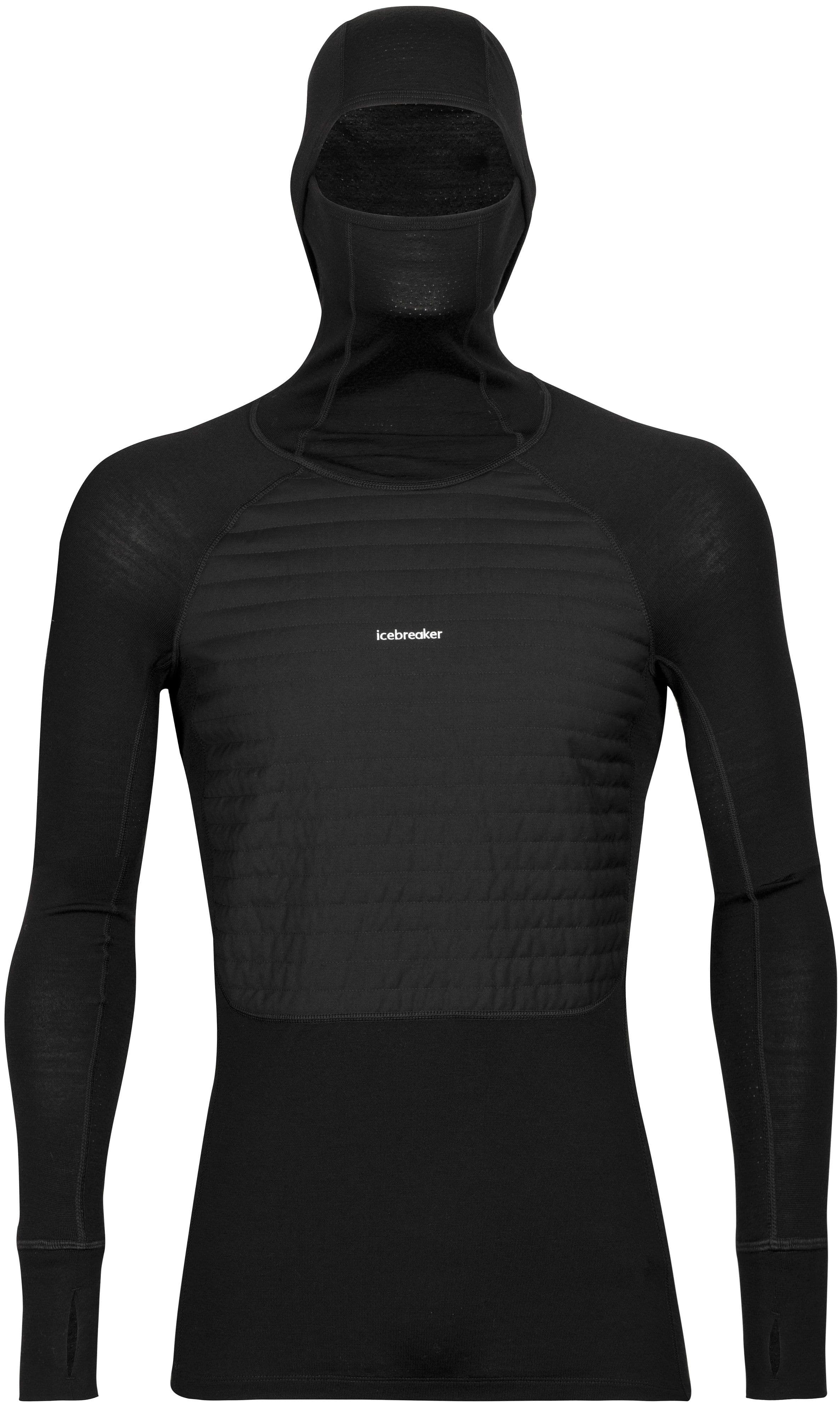 Icebreaker ZoneKnit Insulated LS Hoodie hupullinen kerrastopaita, musta