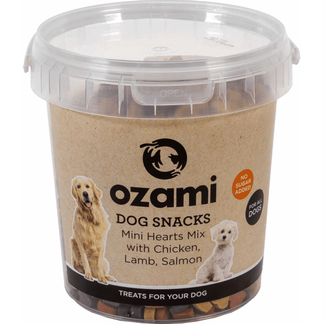 Ozami Dog Snack Mini Hearts Mix Bucket 500 g