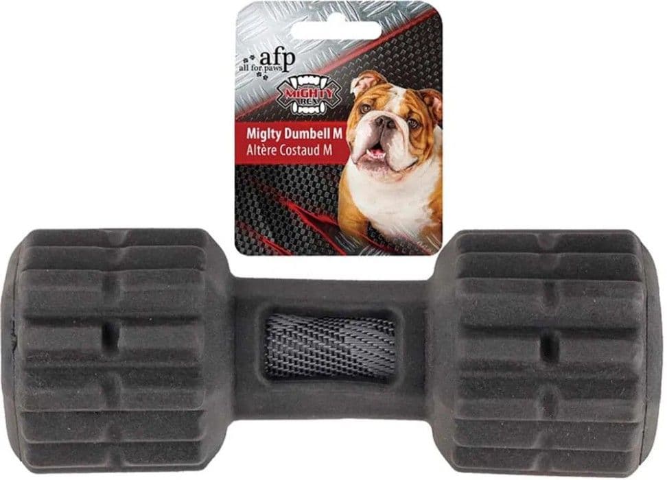 All For Paws Hundleksak Mighty Rex Dumbell M 17,5 cm Musta