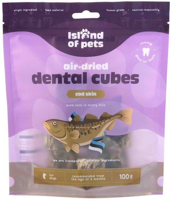 Island of Pets Cod Skin Dental Cubes 100 g