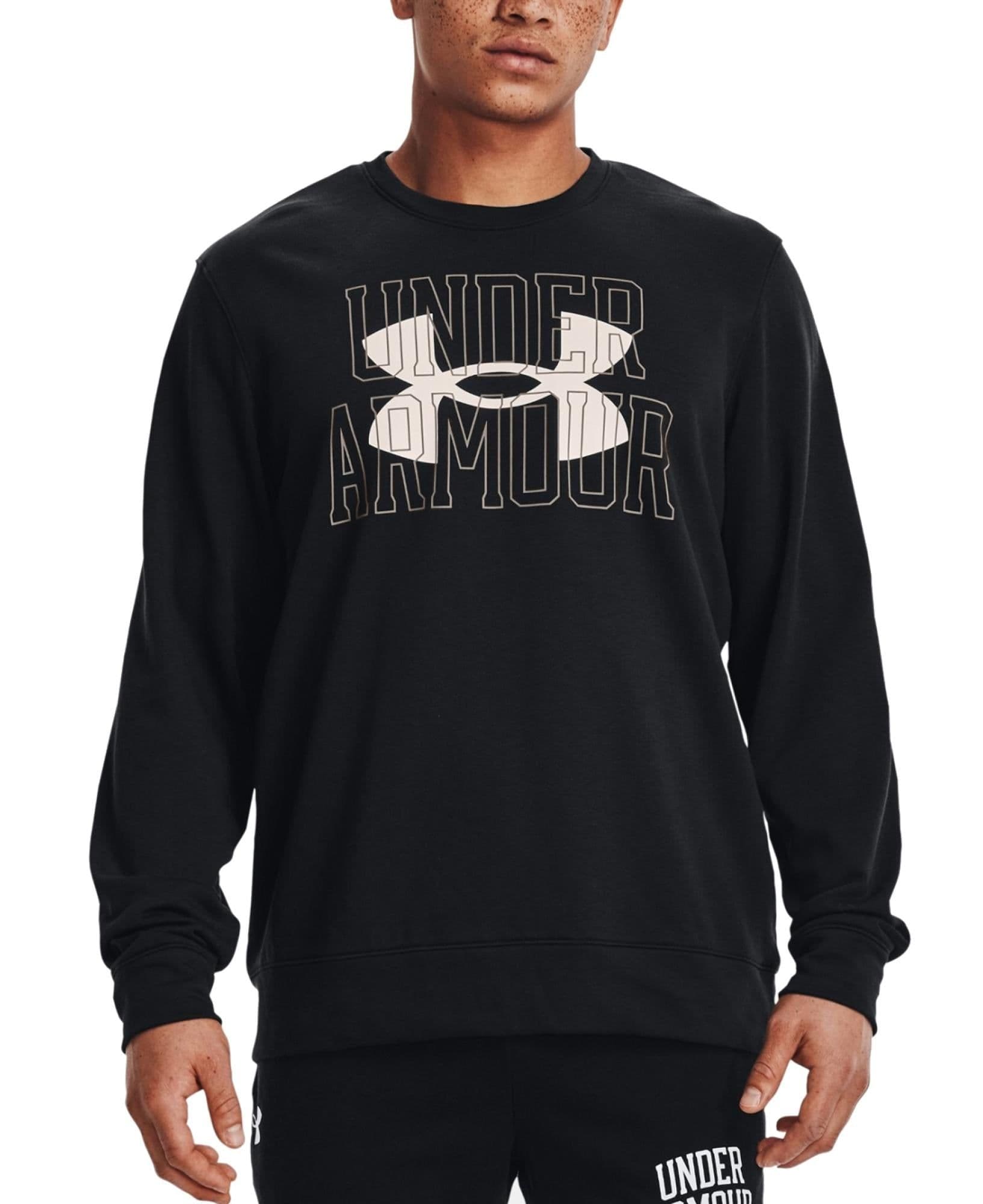 Under Armour Rival Terry Logo Crew Musta / Valkoinen (Onyx White)
