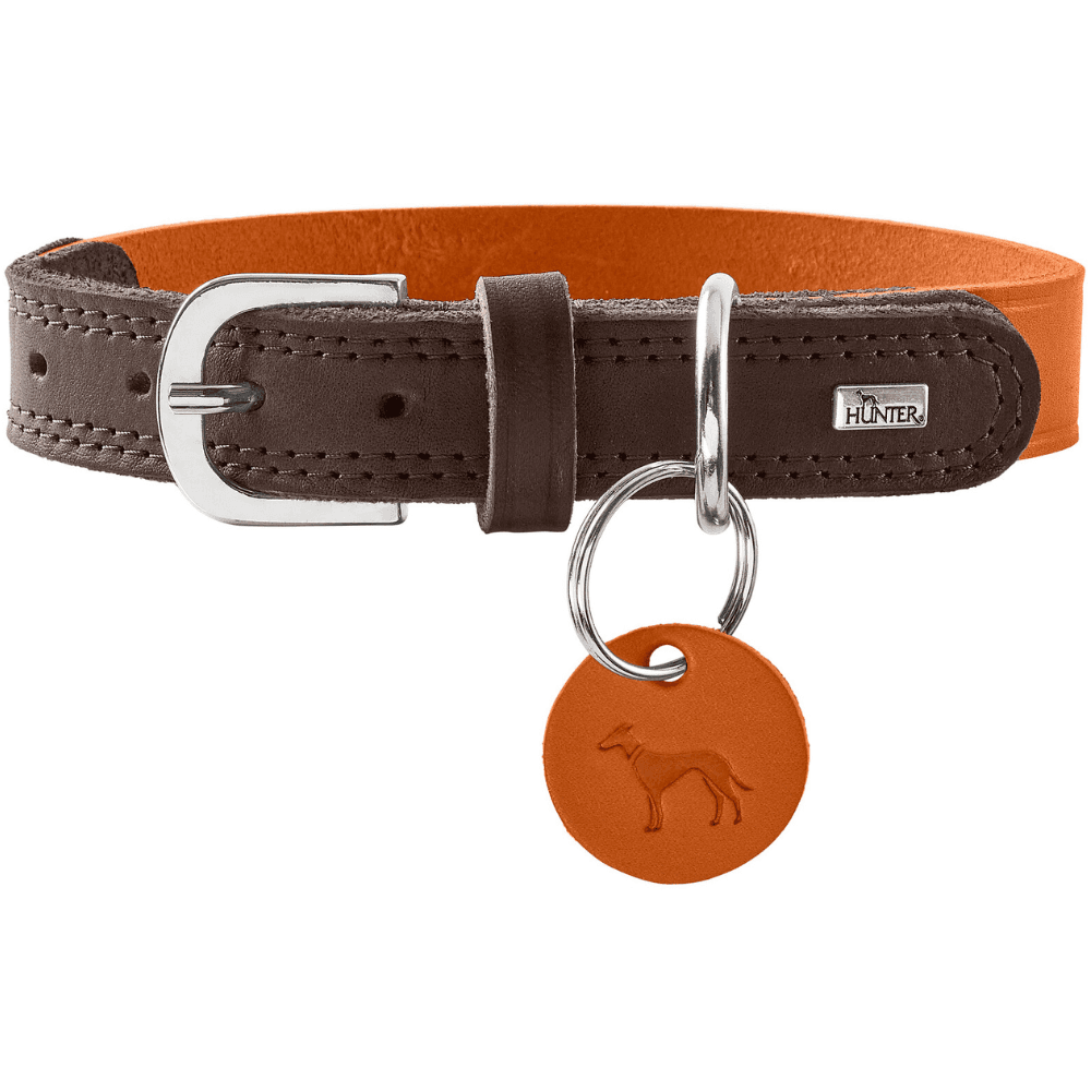 HUNTER Collar Lemvig 55/M Leather Oranssi / Tummanruskea