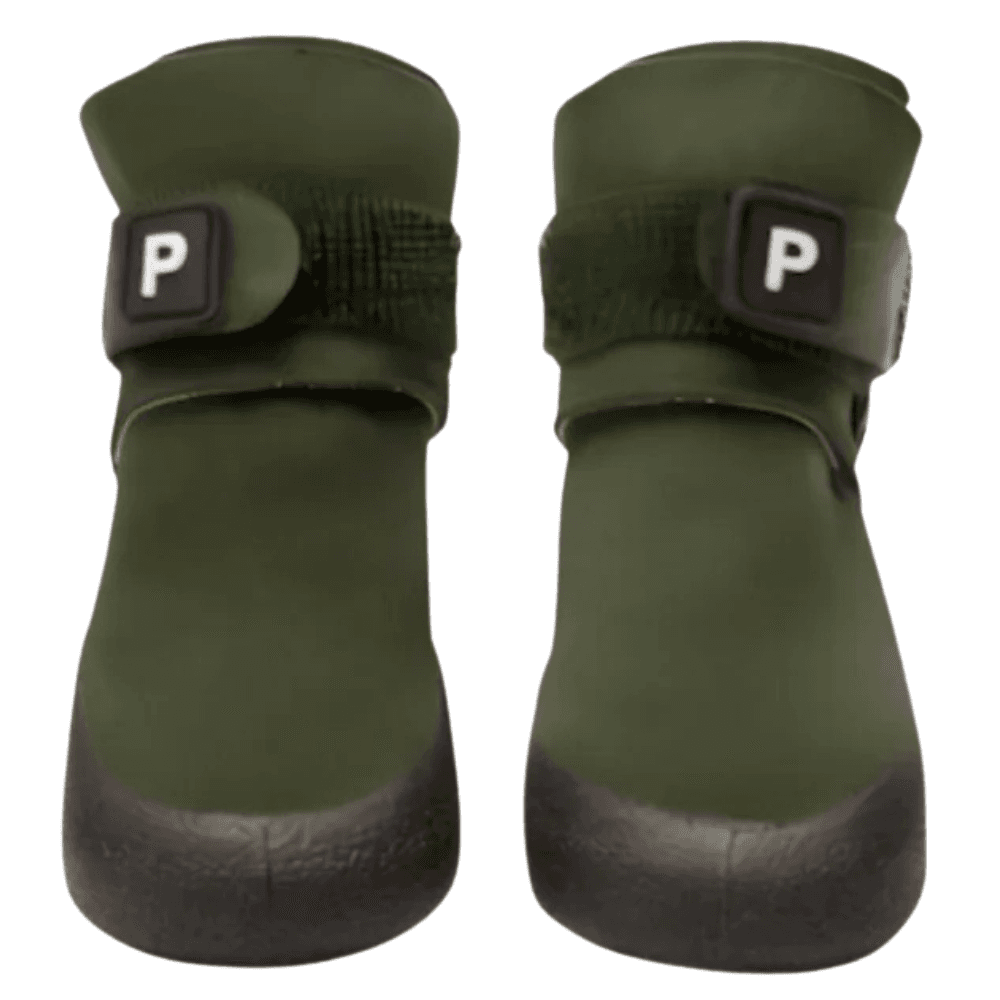 PAIKKA Dog Shoes 2 pcs size 6-7 Oliivinvihreä