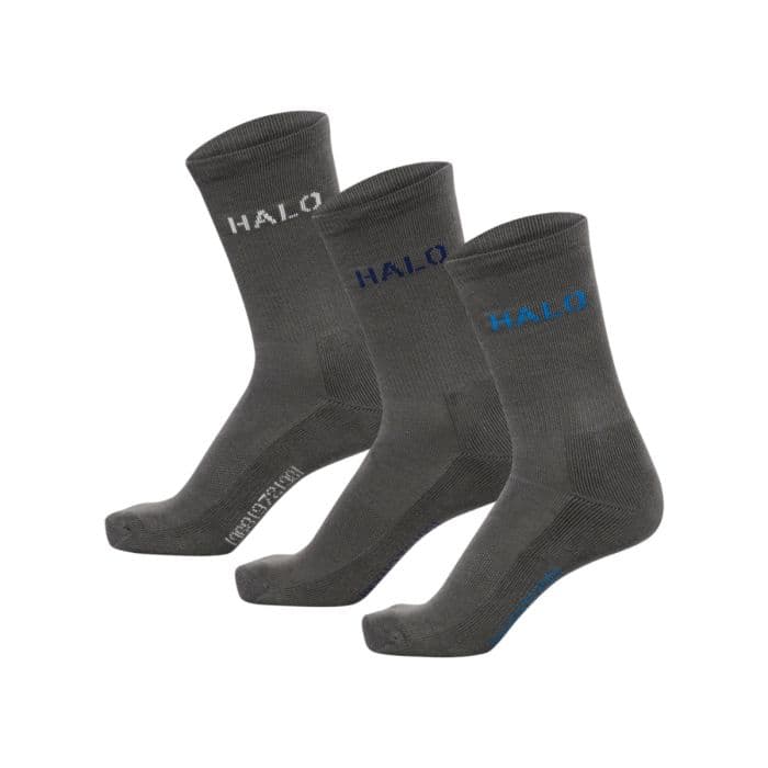 HALO Cotton Logo Socks 3-Pack K. 35/38 Harmaa Unisex