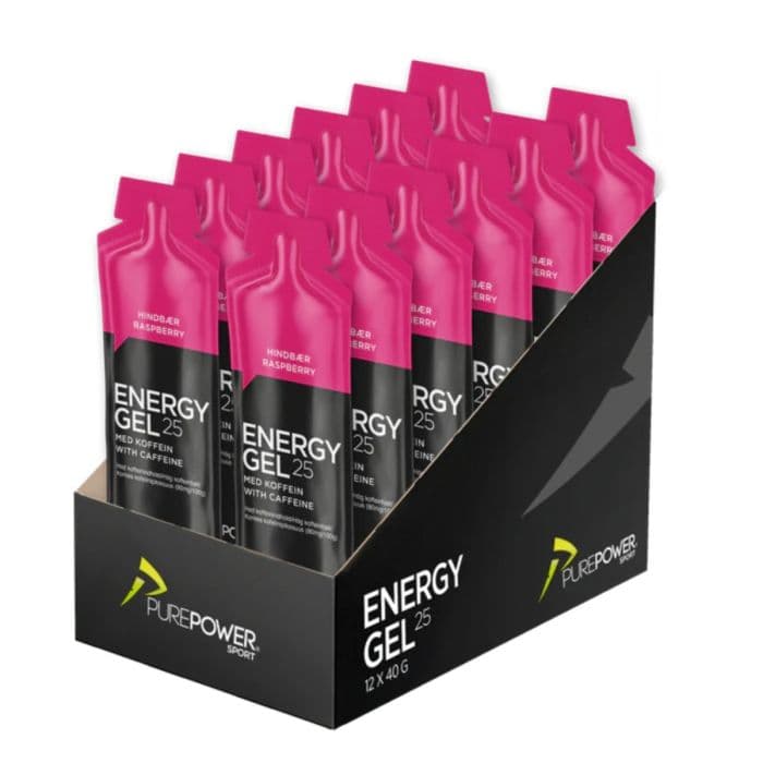 PurePower Energy Gel Caffeine Raspberry 12X40g. K. ONE SIZE Valkoinen Unisex