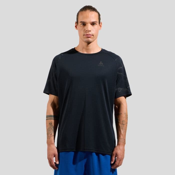 Odlo Essential Print T-Shirt Crew Neck K. S Musta Miehet
