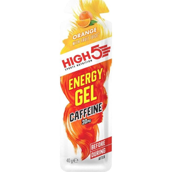 High5 Energi Geeli Kofeiinilla Appelsiini 40g – Tehostaa suoritusta, keskittymistä ja energiaa juoksuharjoituksiin ja kilpailuihin