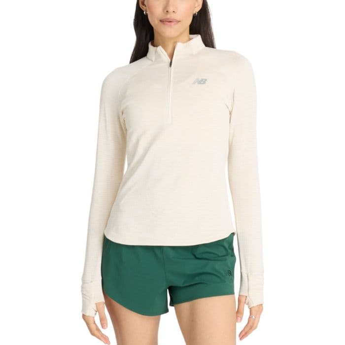 New Balance Athletics Heat Grid Half Zip K. L Valkoinen Naiset