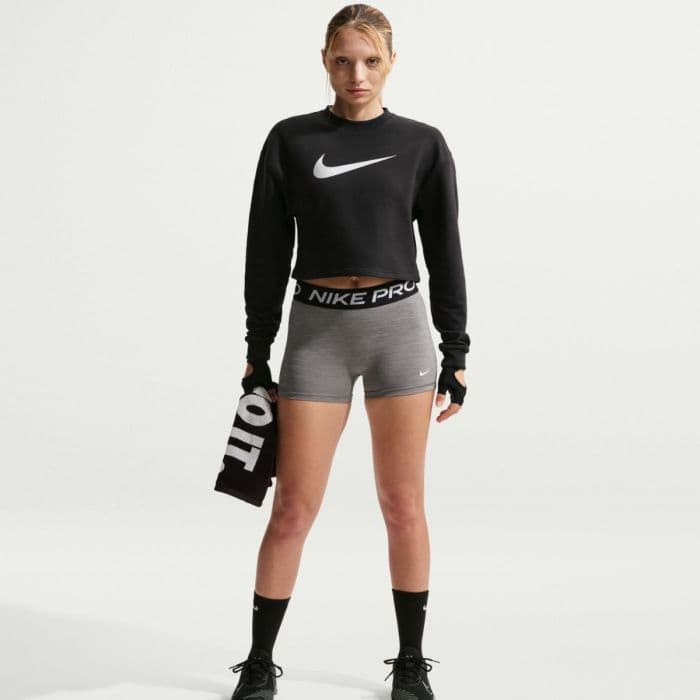 Nike PRO Dri-FIT Crew-Neck French Terry Top K. L Musta Naiset