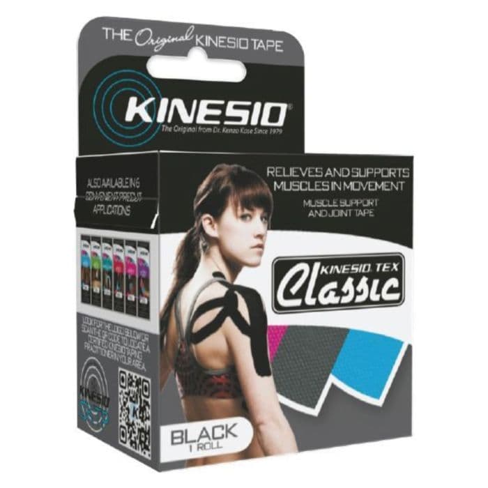 Kinesio Tex Classic 5cm x 4m - Musta Urheiluteippi Juoksuun | RunningXpert.com