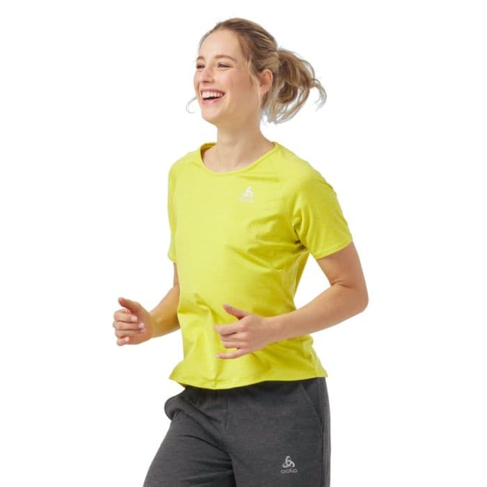 Odlo T-Shirt Short Sleeve Crew Neck Run Easy K. S Keltainen Naiset