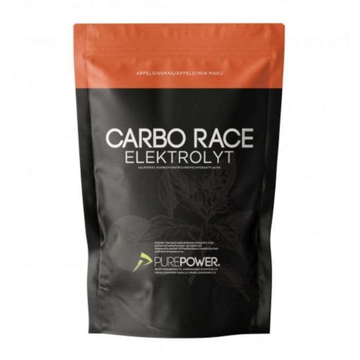 PurePower Carbo Race Elektrolytti 1 kg - Energiapulveri juoksijoille, appelsiinin maku