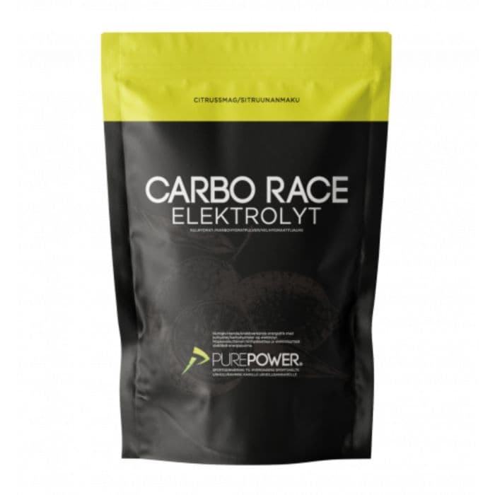 PurePower Carbo Race Elektrolytti 1 kg - Citrus maku energian ja nesteytyksen tueksi juoksussa