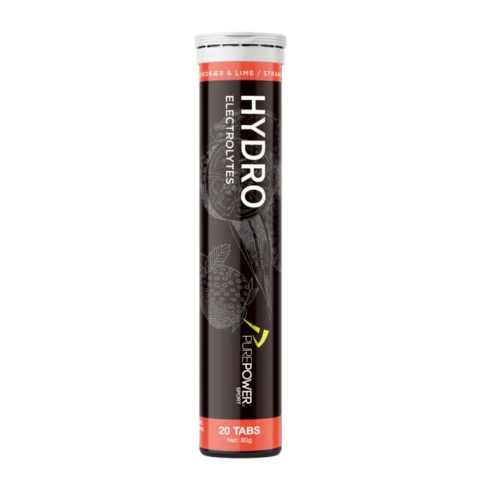 PurePower Hydro Tabs 20 kpl, Mansikka/Lime - Energiatabletit juoksijoille, Valkoinen, Yksi koko
