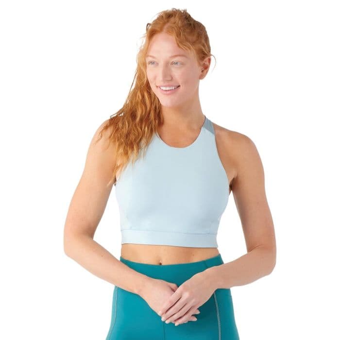 Smartwool Active Crop BH XS - Kompressiotuki mukavuuteen juoksussa, sininen