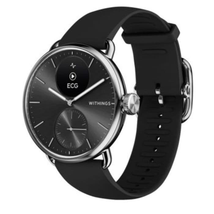 Withings Scanwatch 2 38mm - Älykello juoksijalle, musta, monipuoliset terveysominaisuudet ja tyylikäs muotoilu.