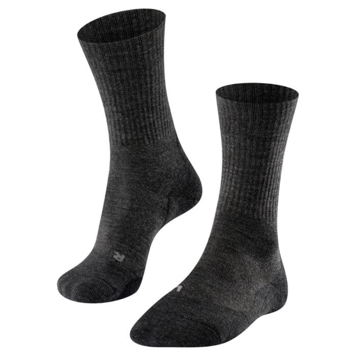 FALKE® TK2 Explore Villa-sukat K. 46-48 Musta/Harmaa - Mukavuutta ja lämpöä juoksuun
